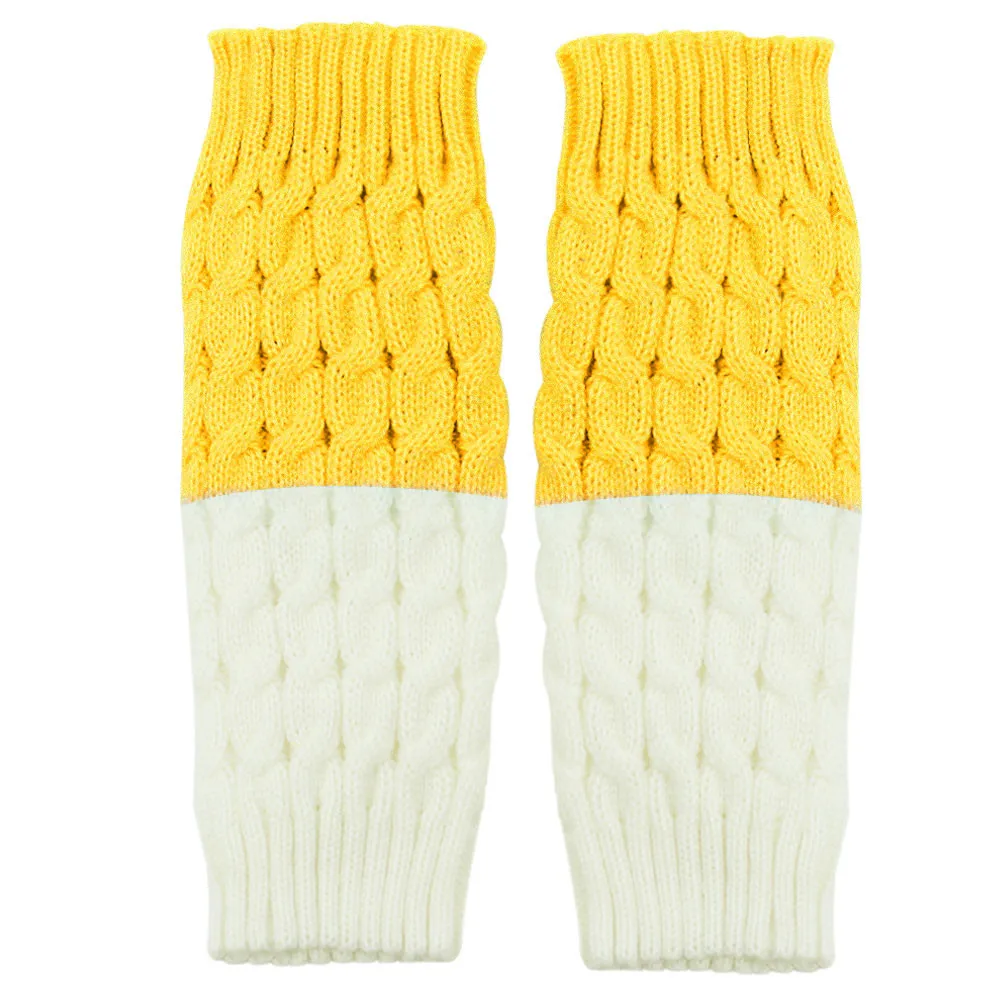 Yellow Новое поступление, вязаные гетры, носки, двухцветные носки, зимние теплые носки, забавные повседневные новые зимние носки - Цвет: Yellow