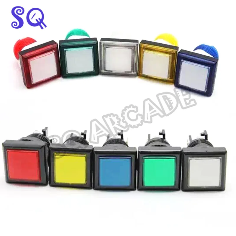 

10pcs/set 32mm LED Illuminated Arcade Button 12V Square Push Button with Micro Switch for Coin Operated Games 10colors