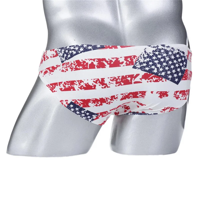3 шт. нижнее белье мужские бикини полосатый флаг трусы U выпуклая сумка низкая