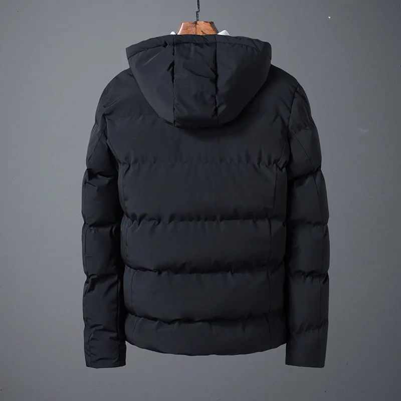 Winter Man Cotton-padded Clothes Loose Coat Self-cultivation Leisure Time Solid Color Even Cotton Cap Youth Men's Cotton-padded