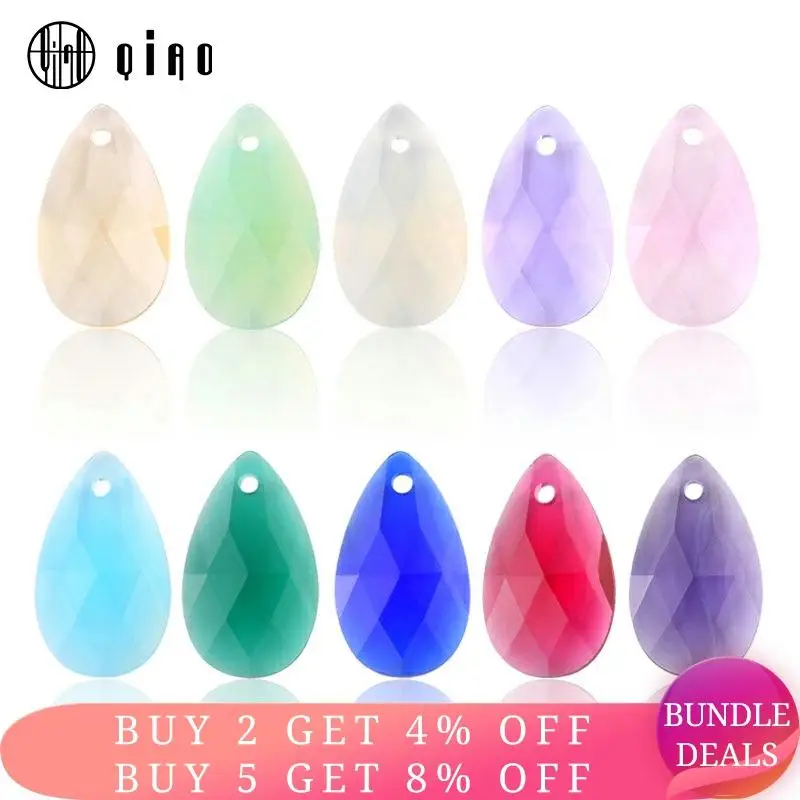 Бусины подвески из австрийского стекла в форме груши опалового цвета 6106 13 х22