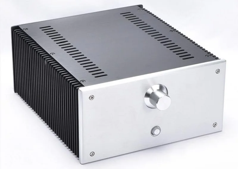 BRZHIFI BZ2412B алюминиевый чехол с двойным радиатором для усилителя мощности класса A - Цвет: Knob silver