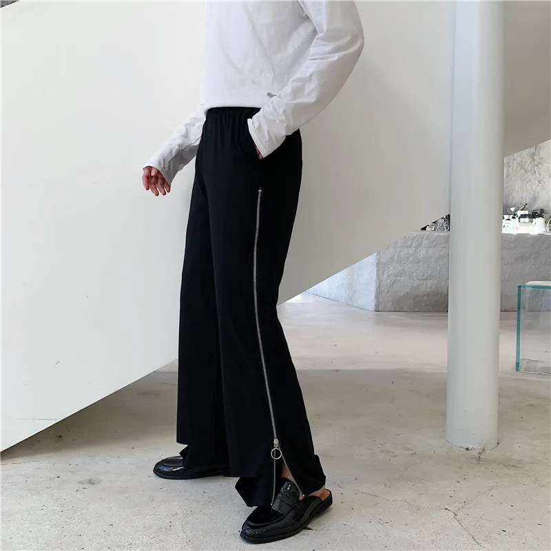 

Vintage Punk Gothic Harem Pant Straight Trousers Men Women Side Zipper Loose Streetwear Hip Hop Casual Wide Leg Pants Male