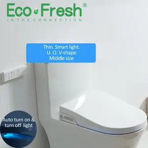 EcoFresh V. О. Умное сиденье для унитаза Ushape, электрическая крышка биде, умная Ночная подсветка, Интеллектуальный распылитель для биде, термочистый массаж