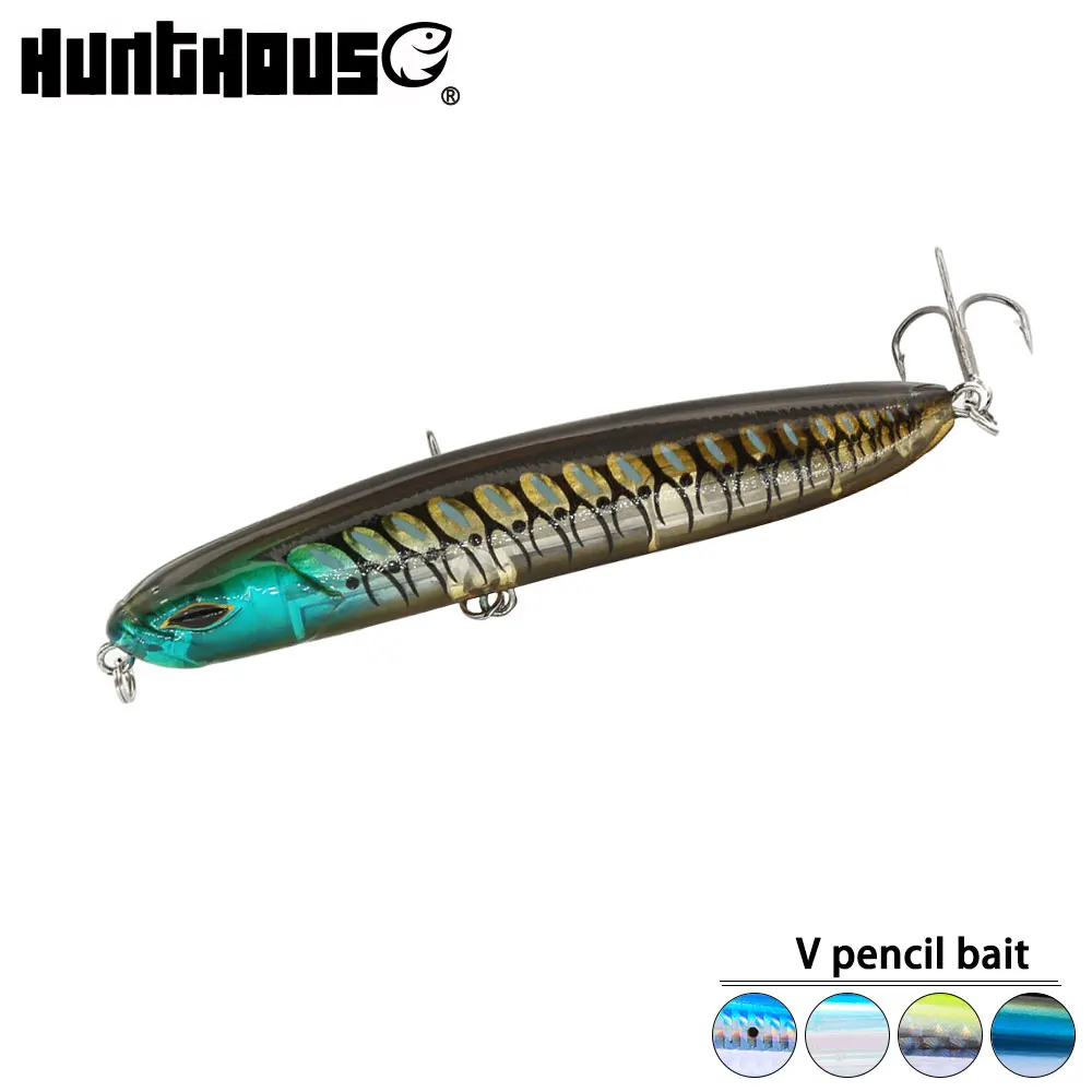 

Hunthouse V pencil bait fishing lure stickbaits artificial bait 90mm 19g sinking swimming action Japan hooks 6 colors available
