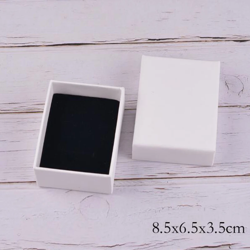 Бумажная Подарочная коробка для украшений винтажная белая ожерелий браслетов