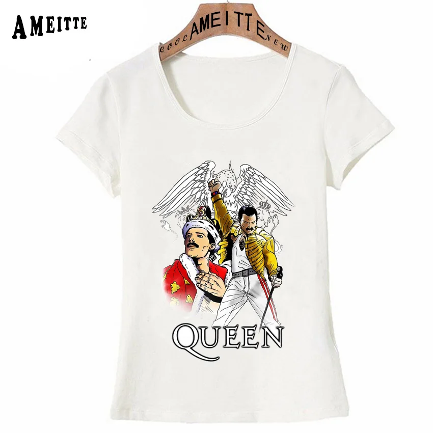 Z9906 Футболка Freddie Mercury The queen Band, Женская Хип-Хоп Ретро Рок хипстерская футболка, винтажные Женские повседневные топы, милые крутые футболки для девочек - Цвет: Z9906