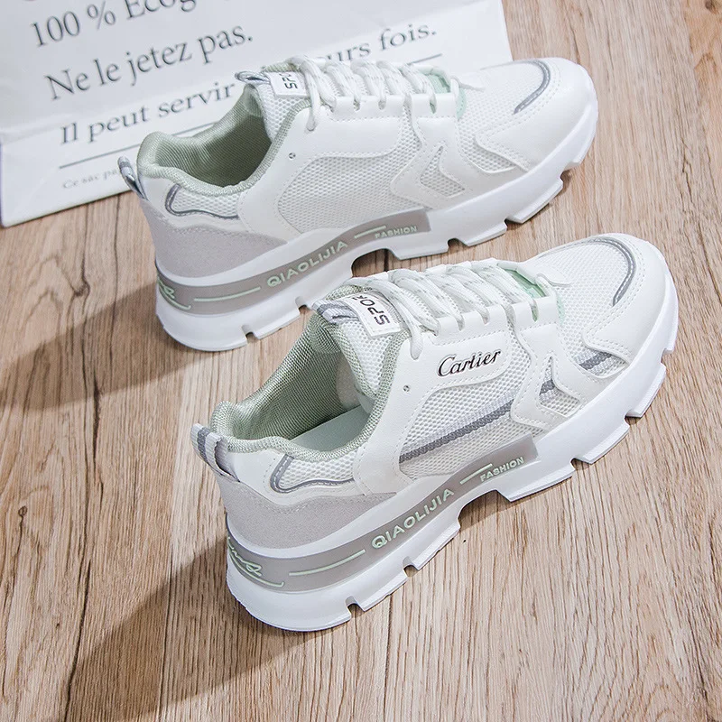 

2021 Spring New Sports Shoes Schoolgirl Running Shoes Casual All-Match Breathable Platform Dad Shoes Women