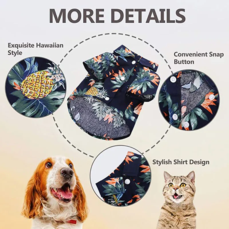 Гавайские рубашки для собак милая летняя крутая футболка одежда щенков