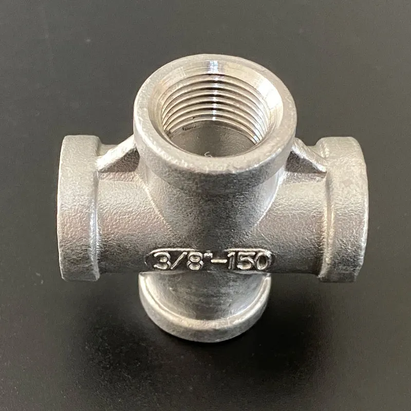 

3/8" BSP Female Thread 304 Stainless Steel 4 Four Way Cross Pipe Fitting Connector