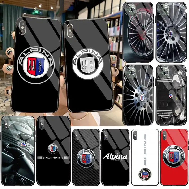 

sports racing car Alpina Logo Phone Case Tempered Glass For iPhone 11 Pro XR XS MAX 8 X 7 6S 6 Plus SE 2020 case