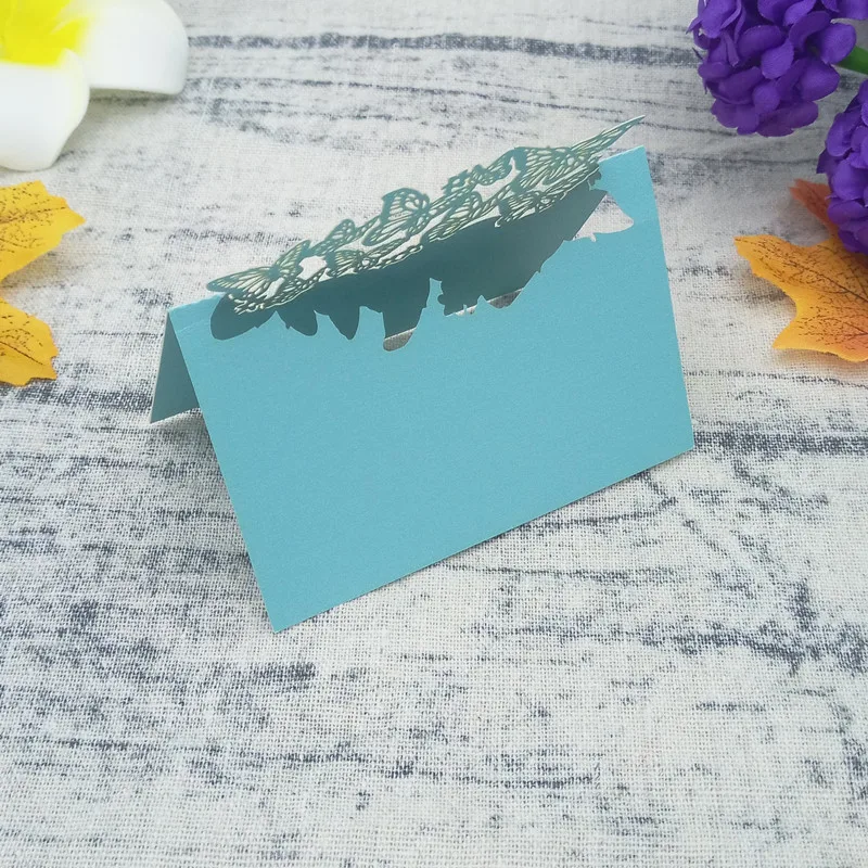 50 шт. перламутровая бумажная бирка бабочка с вырезами держатель для таблицы