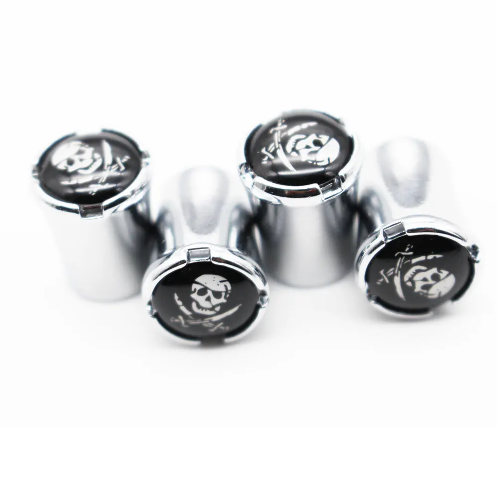 

4 Pcs/Set Car Styling Zinc Alloy Skull Style Car Tire Valve Caps Wheel Tires Tire Stem Air Cap Airtight Covers