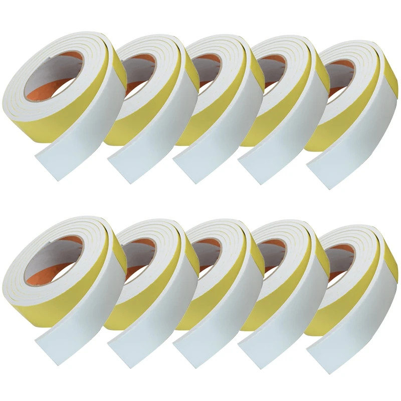 

New 10 Rolls of Self-Adhesive Weatherproof Door Seal Sound Insulation and Shock Absorption 10 Meters Per Roll