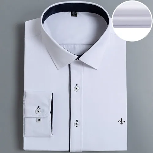 Модная блузка Dudalina Camisa Social Masculina с длинным рукавом, приталенная рубашка в полоску, мужская одежда с цветочным принтом, белая мужская холодная - Цвет: PM1901-5WHITE