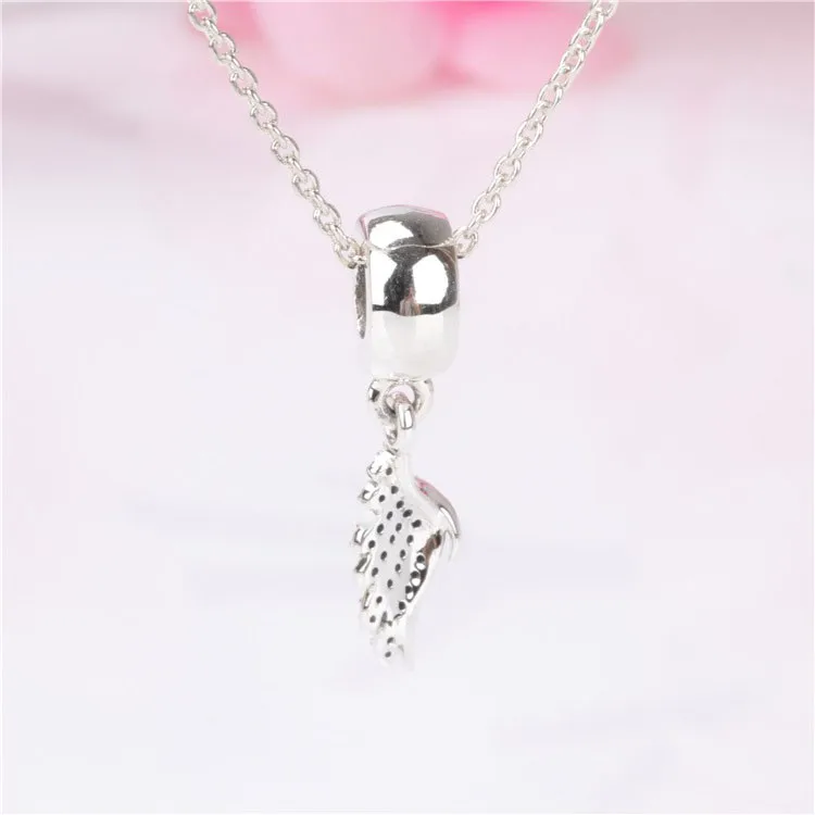 

100% 925 Sterling Silver Charm New Silver Feather Pendant Fit Pandora Women Bracelet & Necklace Diy Jewelry