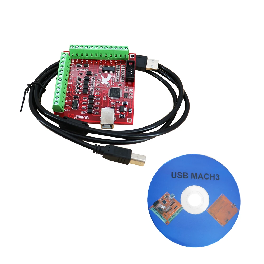 MACH3 гравировальный станок 4 оси CNC Breakout доска с оптической муфтой USB кабель для