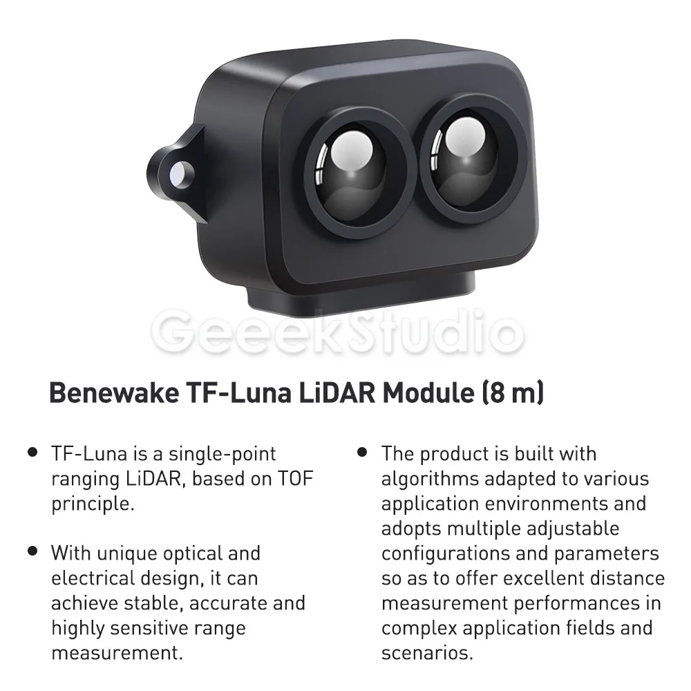 Лазерный датчик расстояния Benewake 2020 8m TF-Luna ToF для обнаружения уровня мусорного