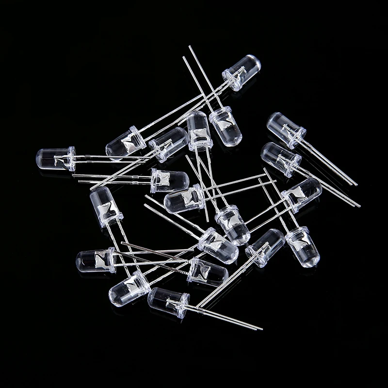 100 шт. 5 мм круглые светодиодные диоды набор прозрачный красный зеленый синий