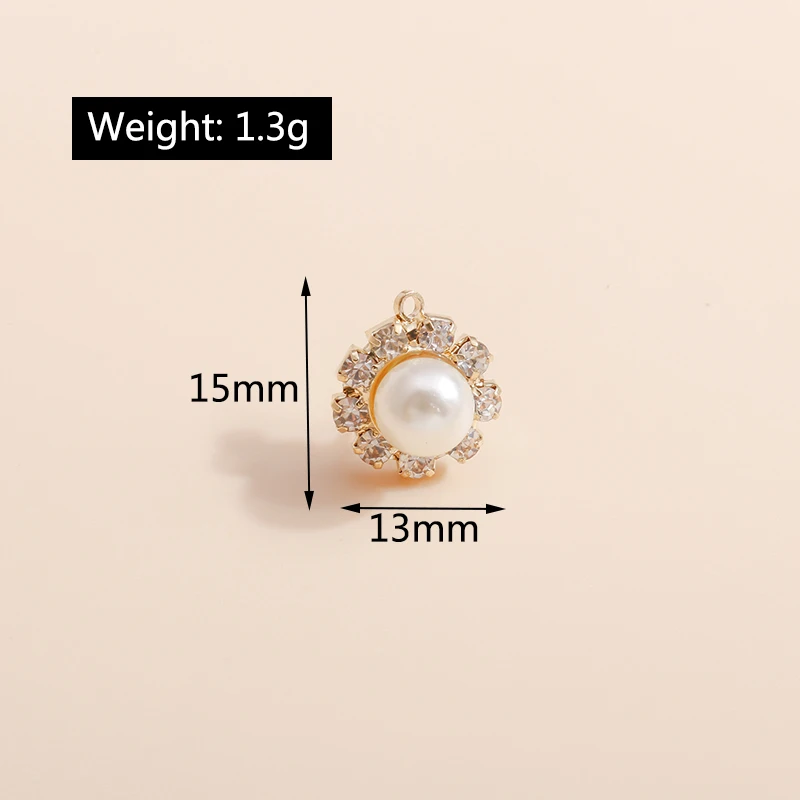 

8pcs 13*15mm Crystal Pin Charms Connector for Basic Earrings DIY Handmade Craft Pearl Charms Jewelry Accessories Making