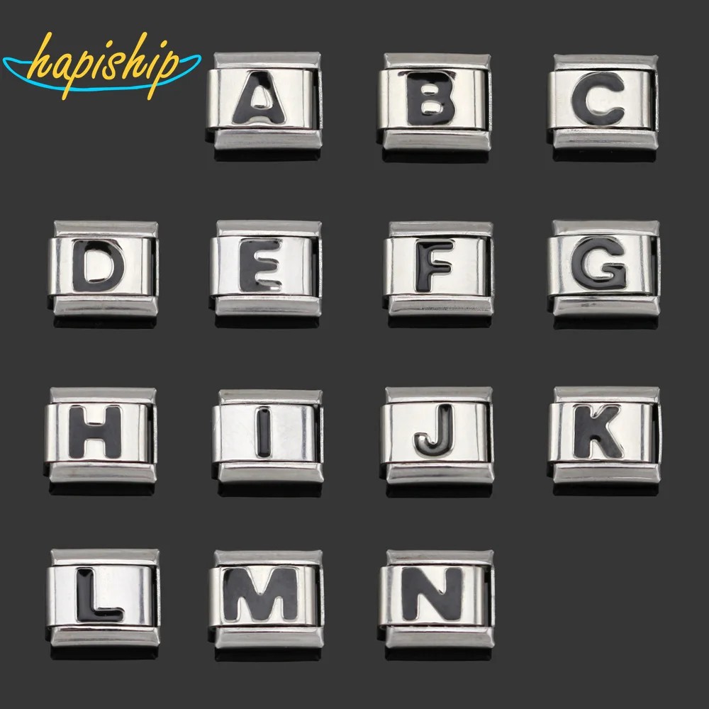 Hapiship 1 шт. 9 мм ширина ромашка Буква A B C D E F G H I J K L M N браслет из нержавеющей стали для изготовления ювелирных изделий DJ06