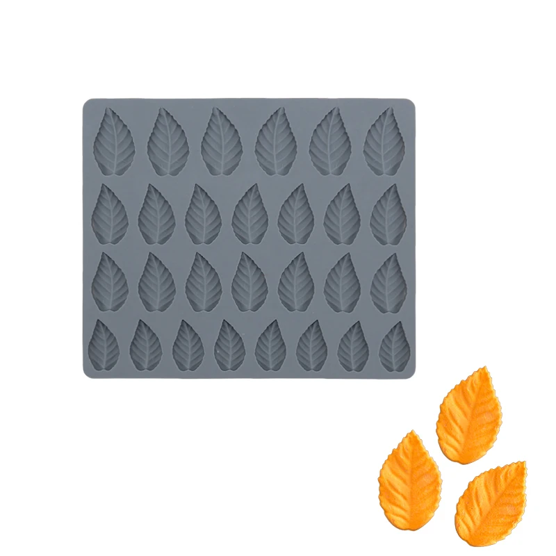 Silicone Cake Mold Leaf Shape 24 Holes Chocolate Mold For Baking Fondant Bakeware Accessories