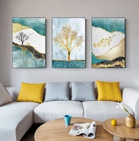 abstract golden soft canvas 5d diy poured glue diamond painting kits scalloped edge nordic gold tree butterfly blue home decor