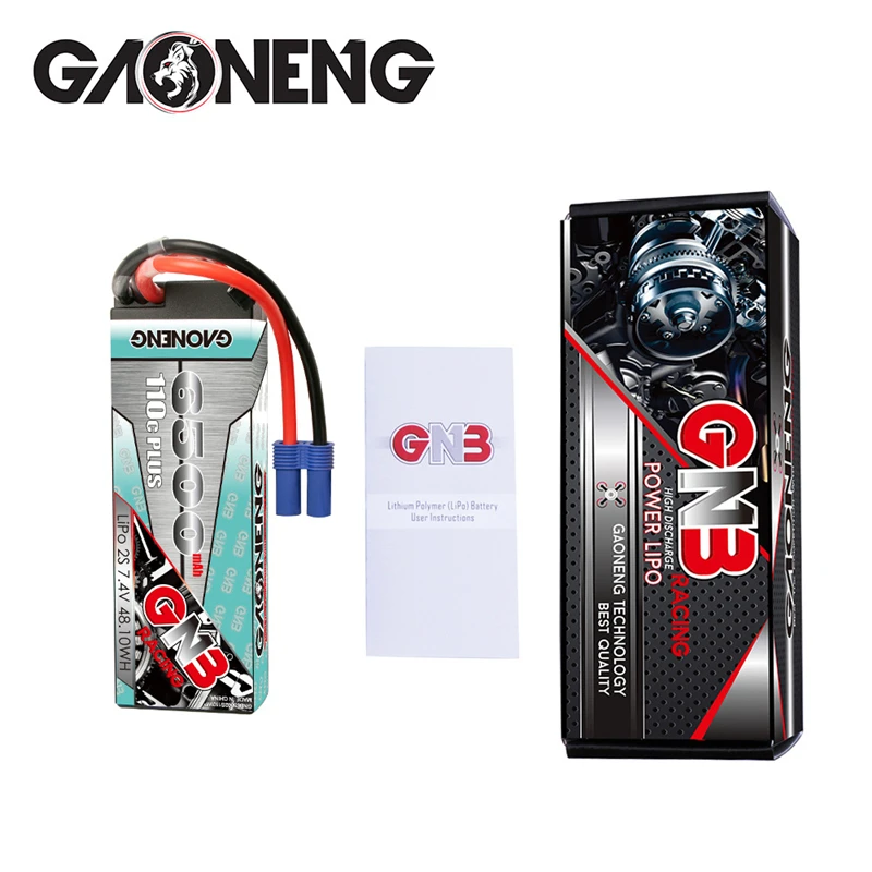 Gaoneng GNB 2S 7.4V 6500mAh 110C Hardcase Lipo T-plug