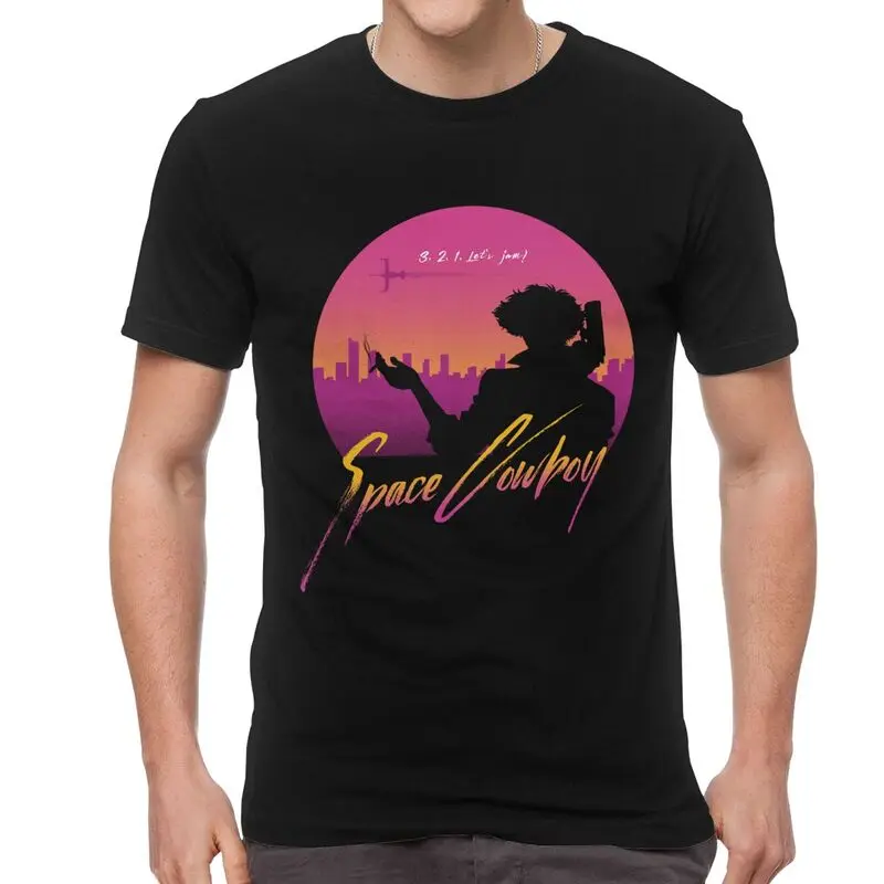 

Ретро пространство в ковбойском стиле Bebop футболка для мужчин, новинка, футболка с коротким рукавом с рисунком из аниме Спайк манга Спайк Шп...