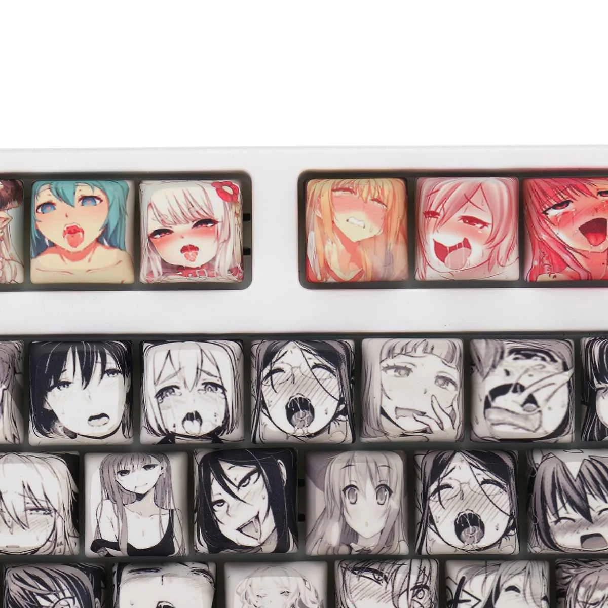 

131Keys Mechanical Keyboard Keycaps Japanese Anime XDA OEM Profile PBT Sublimation Ahegao Keycaps for Cherry Gateron Kailh