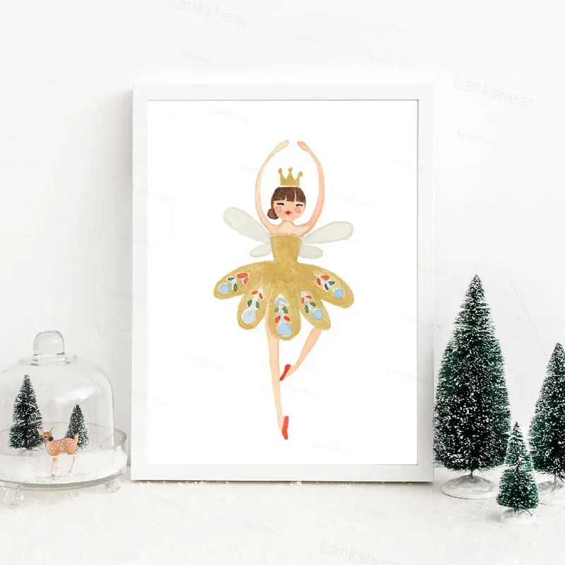 Рождественский гайковёр принты акварельные настенные картины праздничный