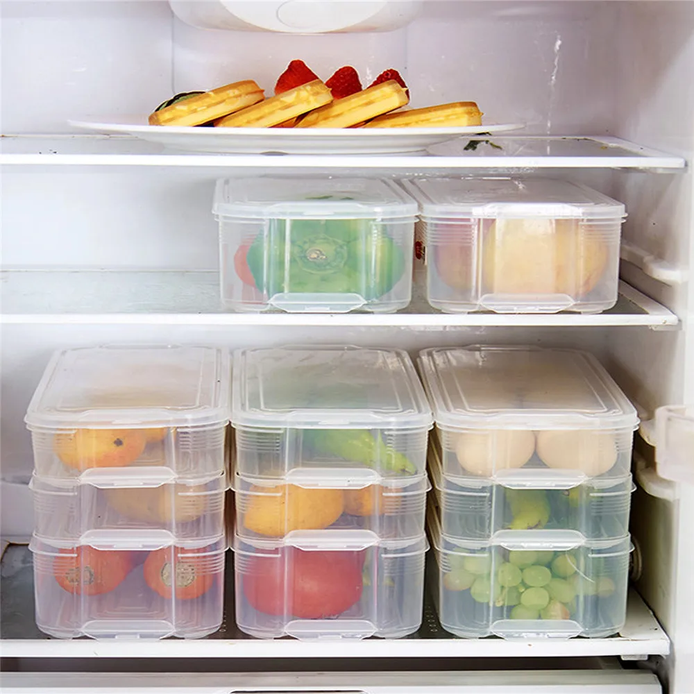 

Food Sealed Storage Box Fruit Vegetable Egg Dumpling Refrigerator Organizer Bins Miscellaneous Grains Dry Goods Food Storage Box
