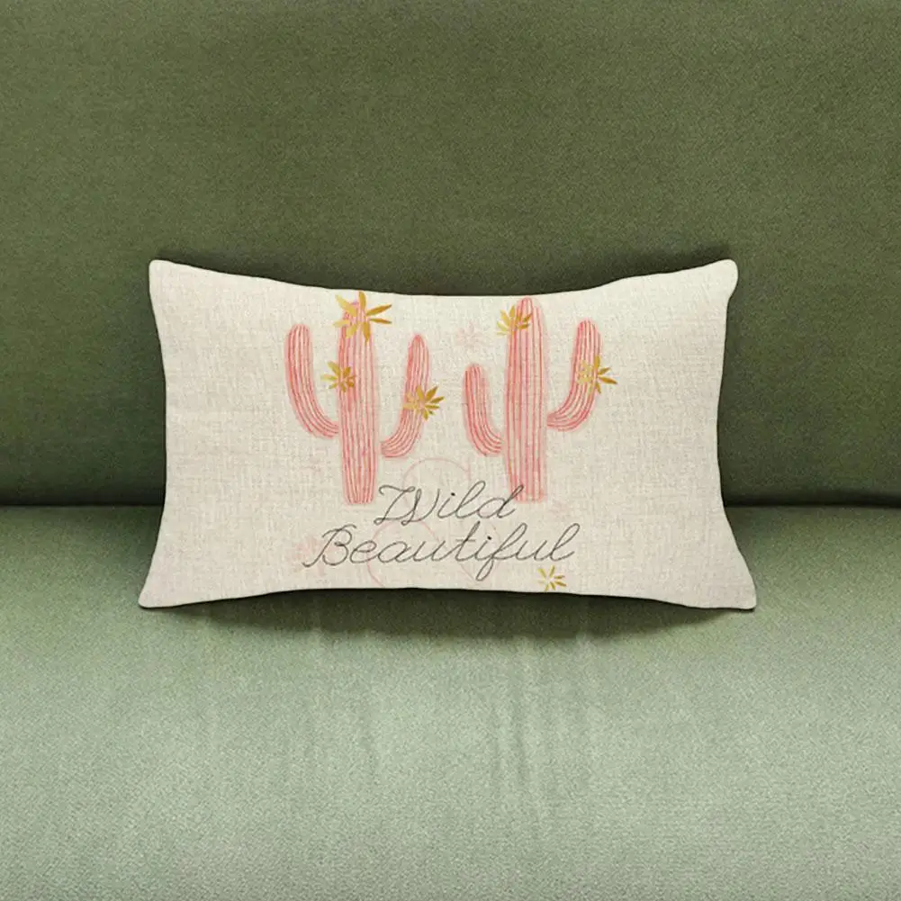 

Cheap Polyester And Linen Cactus Cushion Cover Plant Pillow Decoration Alphabet Pillowcase Sofa Living Room Cartoon 30x50 B0O1