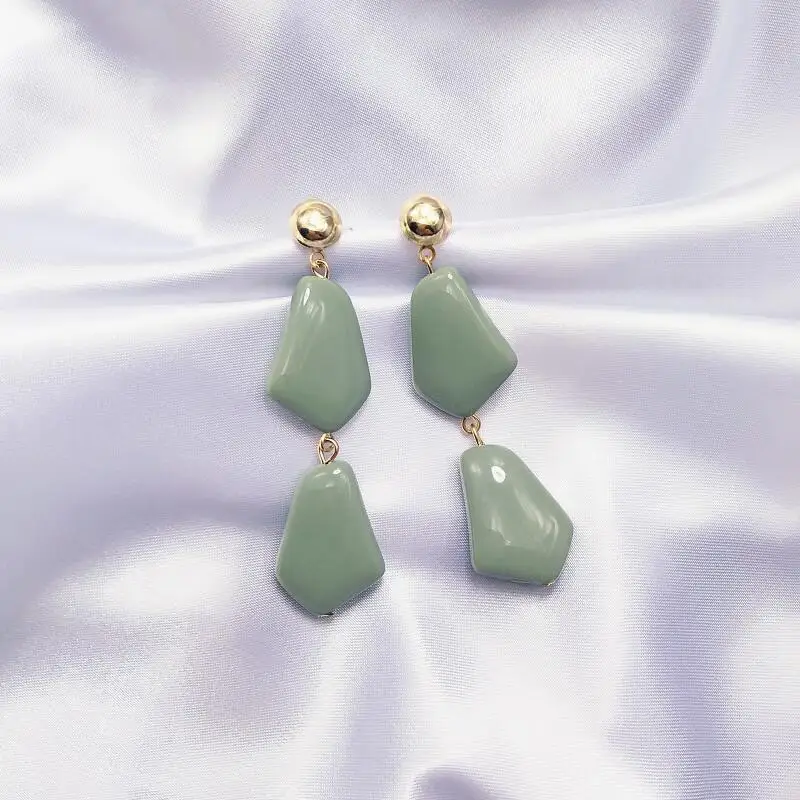 Женские Геометрические серьги висячие 8 цветов корейский стиль эффектные