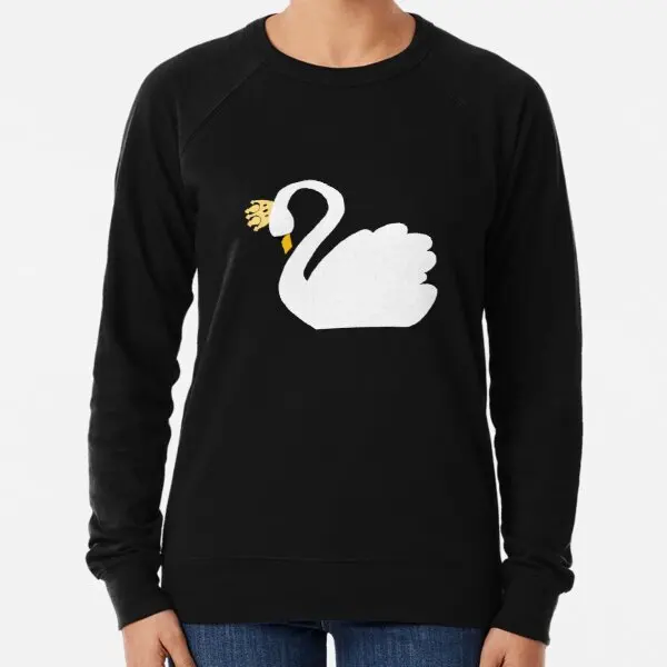 

Swan Queen Sweater Print Black Lightweight Sweatshirt Women Hoodies Pullovers O Neck Men Ladies Fashion Long Sleeved Autumn