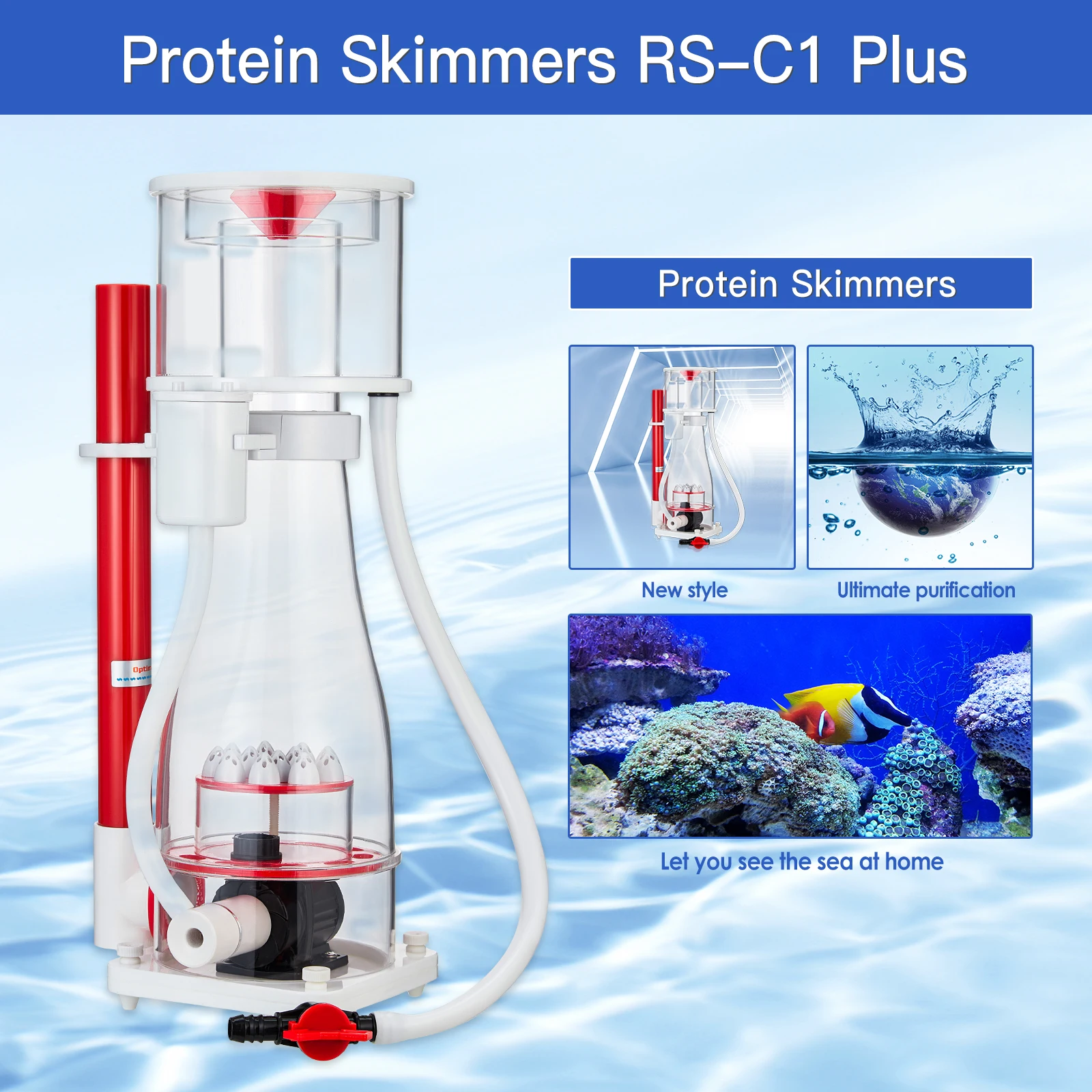 

Protein Skimmer Silent Needle Brush DC Pump Adjust The Water Flow Air Flow Of The Large Tank The New Diversion Hole Diffusion