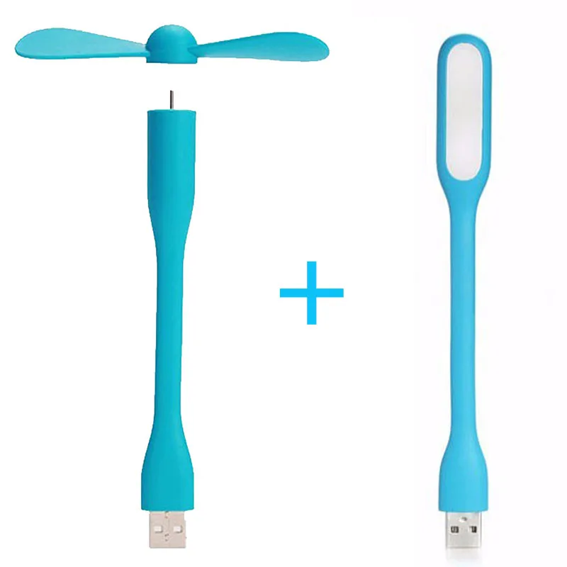 Горячая гибкий портативный съемный USB мини вентилятор и USB светодиодный светильник лампа для всех источников питания USB выход USB гаджеты - Цвет: Синий