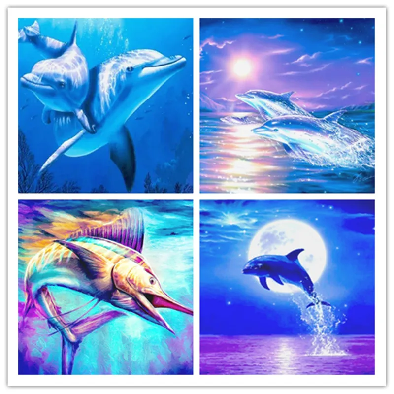 Алмазная картина животное изображение дельфина DIY вышивка дельфин сверление