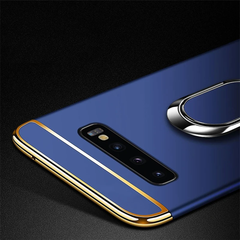 Магнитный чехол с кольцом для пальца Samsung Galaxy S10 Plus S10e роскошный Ультратонкий