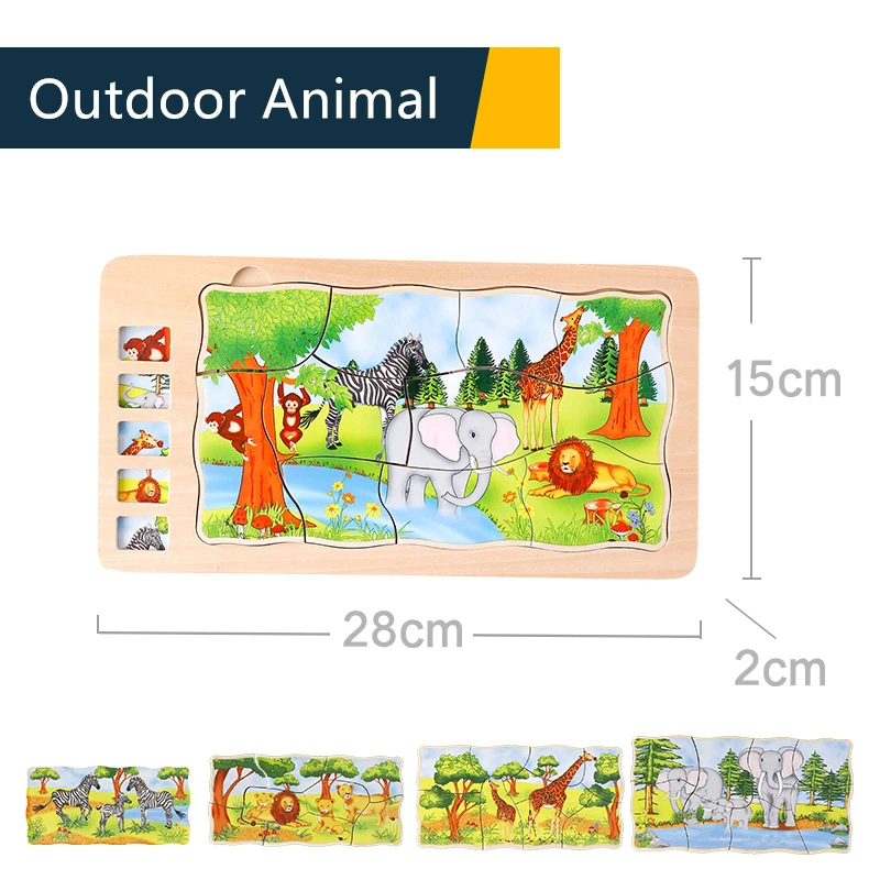 Горячая Распродажа развивающая многослойный деревянный пазл игрушки человека