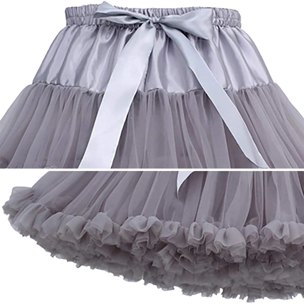 

Women Tutu Skirt Fluffy Mesh Dance Short Dress Elastic Waist Ballet Clothes Original Bubble Tutu Skirt Half Slip Prom Crinoline