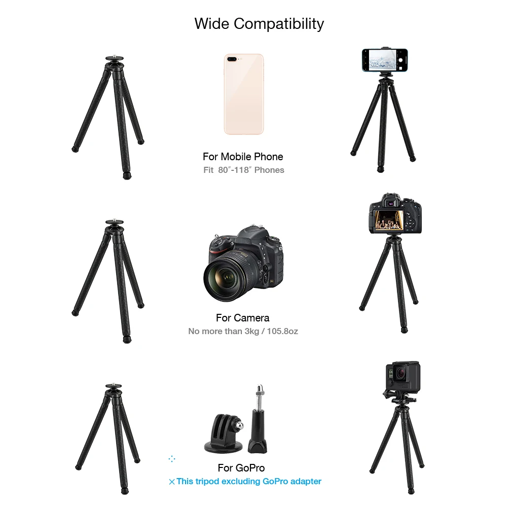 APEXEL 2в1 портативный Настольный гибкий DSLR штатив вращающийся на 360 градусов