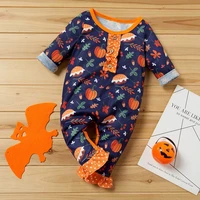 spring fall baby clothes print ruffles long sleeve baby rompers cotton baby jumpsuits baby playsuits newborn clothes 0 12m