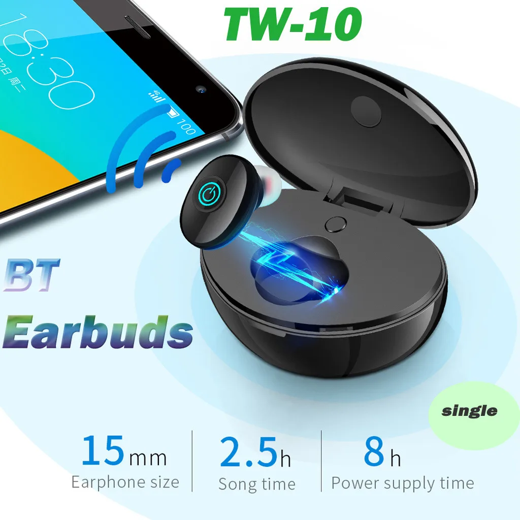 Беспроводные наушники TW-10 Blueteoth 5 0 TWS спортивные наушники-вкладыши для Xiaomi 2019 # F35 |