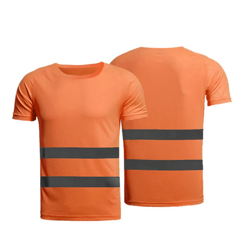 Быстросохнущая Ночная защитная Рабочая Рубашка летняя Светоотражающая футболка