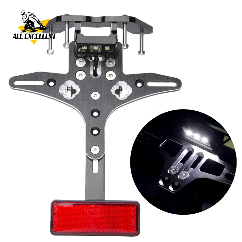 Мотоцикл Регулируемый угол Алюминиевый номерной знак рамка держатель кронштейн