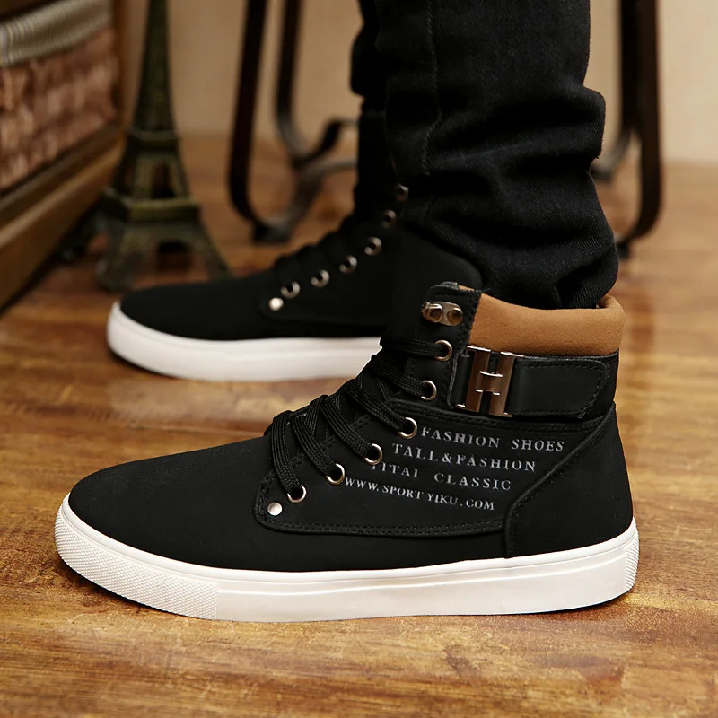 

2019 New Men Boot Shoes Fashion Men Casual Boots Autumn Leather Footwear For Man High Top Casual Shoes Men Big Size 38-46
