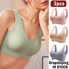 3 шт.лот, Женский бесшовный бюстгальтер без косточек, латексные бюстгальтеры пуш-ап, нижнее белье, бюстгальтер с мягкими чашечками, топ, бюстгальтер большого размера