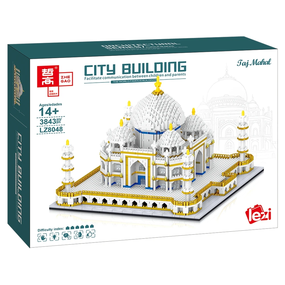 

ZY-Wisdom City Mini Particle Taj Mahal Model Building Blocks Gift Collection Educational Children's Toys