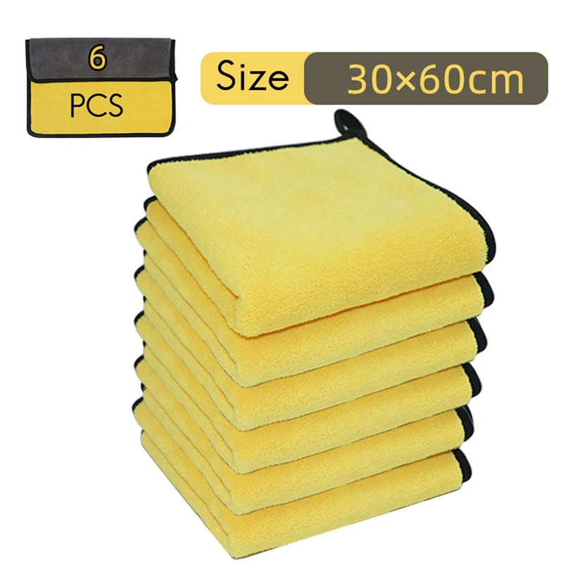 

2x Waxing Polish Wax Foam Sponge Applicator Pads & 6 Pcs Car Wash Microfiber Towel Auto Cleaning Drying Cloth